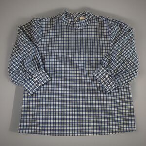 Villa Clothes Women’s Blue White Gingham Plaid Puff 3/4 Sleeve Blouse EUR 42